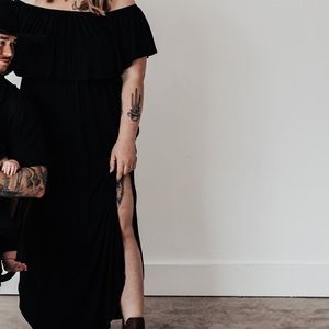 Black off the shoulder dress
